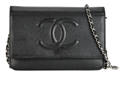 Wallet on Chain, &pound;1,300, Handbags, Black, Caviar Leather, Front view